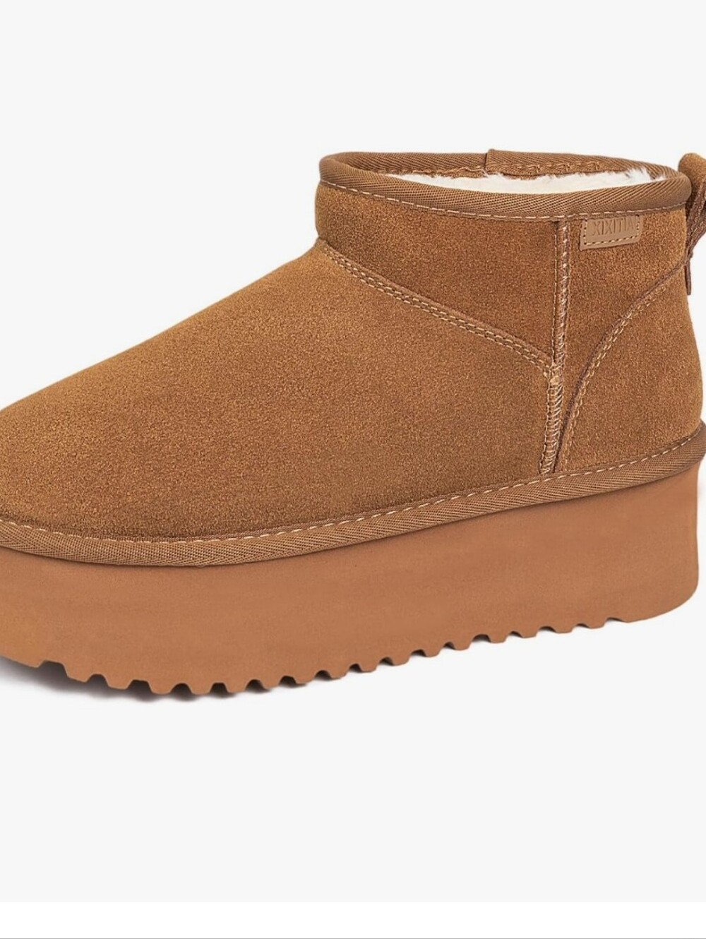 Cozy Platform Ankle Boot in Chestnut  - Slip On Booties
